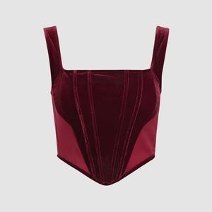 Maroon Velvet Corset Top
